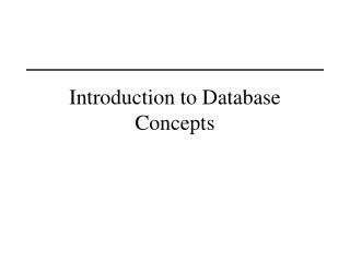 Introduction to Database Concepts