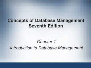 Concepts of Database Management Seventh Edition