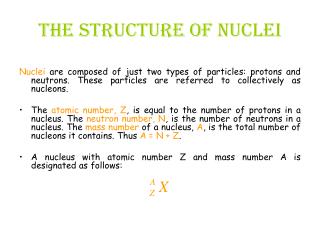 The structure of nuclei
