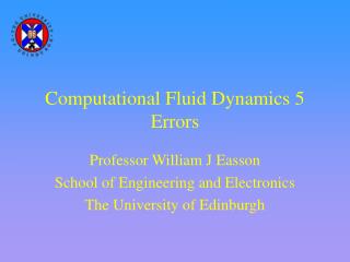 Computational Fluid Dynamics 5 Errors