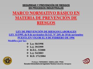 SEGURIDAD Y PREVENCIÓN DE RIESGOS EN PROCESOS INDUSTRIALES