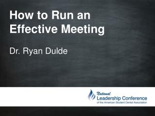 How to Run an Effective Meeting