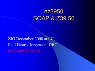 ez3950 SOAP &amp; Z39.50