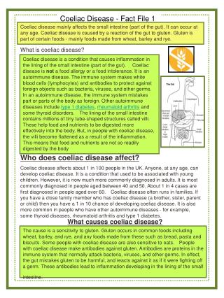 Coeliac Disease - Fact File 1