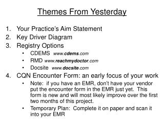 Themes From Yesterday