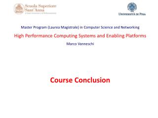 Master Program (Laurea Magistrale) in Computer Science and Networking