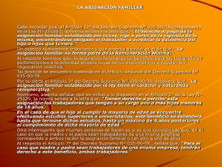 LA ASIGNACIÓN FAMILIAR