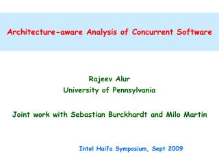 Architecture-aware Analysis of Concurrent Software