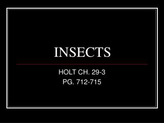 INSECTS