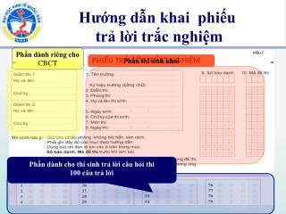Hướng dẫn khai phiếu trả lời trắc nghiệm