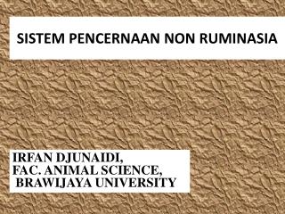 SISTEM PENCERNAAN NON RUMINASIA