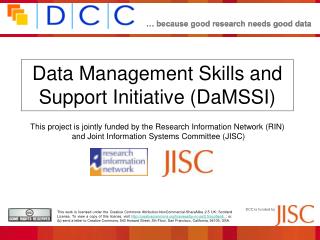 Data Management Skills and Support Initiative (DaMSSI)