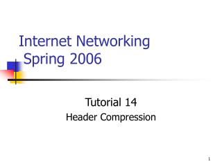 Internet Networking Spring 2006