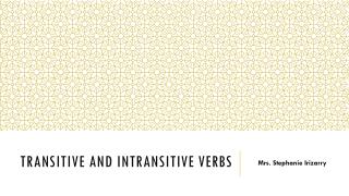 Transitive and intransitive verbs