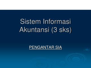 Sistem Informasi Akuntansi (3 sks)