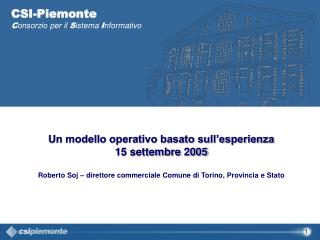CSI-Piemonte C onsorzio per il S istema I nformativo