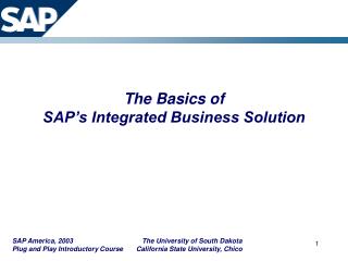 The Basics of SAP’s Integrated Business Solution