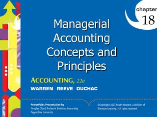 Managerial Accounting Concepts and Principles