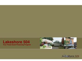 Lakeshore 504 Your Fixed Asset Financing Program