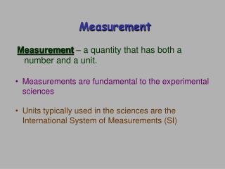 Measurement