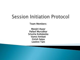 Session Initiation Protocol