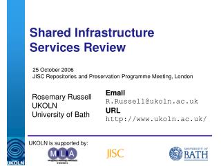 Shared Infrastructure Services Review