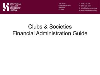 Clubs &amp; Societies Financial Administration Guide