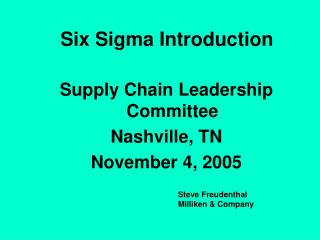 Six Sigma Introduction