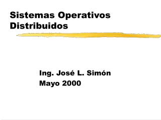 Sistemas Operativos Distribuidos