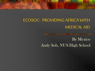 ECOSOC:	PROVIDING AFRICA WITH MEDICAL AID