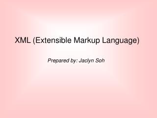 XML (Extensible Markup Language)