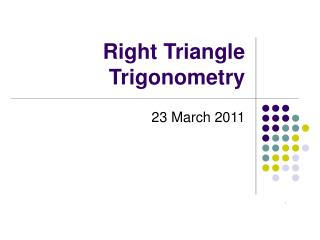 Right Triangle Trigonometry