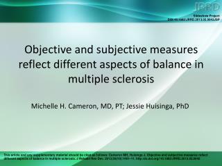 Objective and subjective measures reflect different aspects of balance in multiple sclerosis