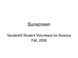 Sunscreen