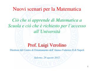 Nuovi scenari per la Matematica