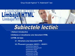 Limbajul HTML