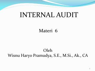 INTERNAL AUDIT