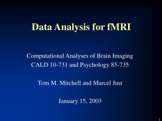 Data Analysis for fMRI