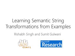 Learning Semantic String Transformations from Examples