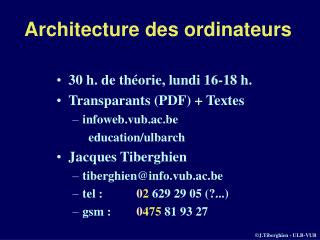 Architecture des ordinateurs