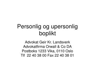 Personlig og upersonlig boplikt