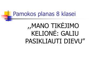 Pamokos planas 8 klasei