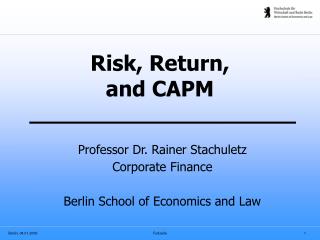 Risk, Return, and CAPM