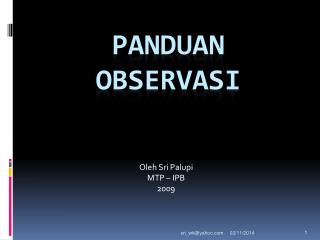 PANDUAN OBSErvasi