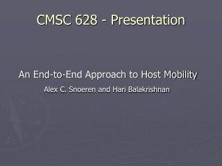 CMSC 628 - Presentation