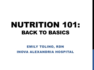 Nutrition 101: Back to Basics