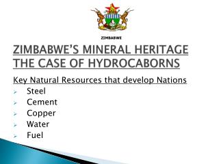 ZIMBABWE’S MINERAL HERITAGE THE CASE OF HYDROCABORNS