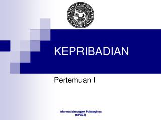 KEPRIBADIAN