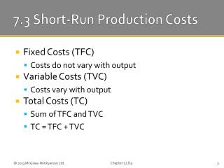 7.3 Short-Run Production Costs