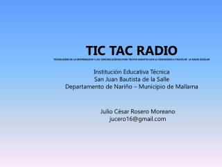 TIC TAC RADIO